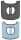 Züca Seat Cushion Gray/ Gloss Blue