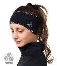 Sagester fleece Stirnband schwarz mit Kristallen